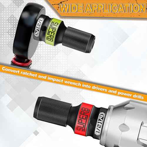 Impact Wrench Adapter, Impact to 1/4 Hex Converter, 1/2-inch Square Drive to 1/4-inch Hex Socket Adapter, Quick-Change Chuck for Impact and Ratchet Wrench, 2PCS