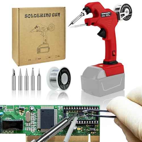 Cordless Soldering Iron for Milwaukee 18V Battery, 30W Soldering Gun 30s Quick Preheat Soldering Iron Kit with 50g 0.04" Solder Wire& 5pcs Solder Tips for Electronics, Circuit Boards, Jewelry Making