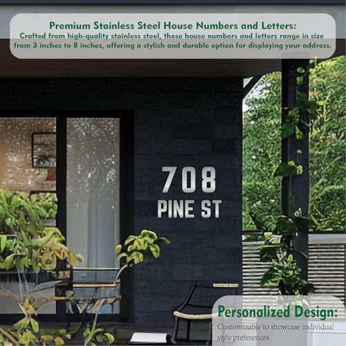 SpNo1-MS 5-Inch Stainless Steel House Number Letter - Floating Modern Decor