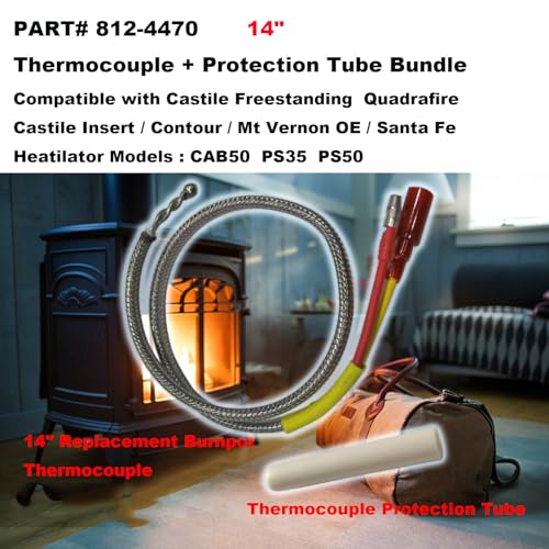 Replacement Thermocouple 812-4470 with Protection Tube Bundle Kit for Castile Contour Mt Vernon