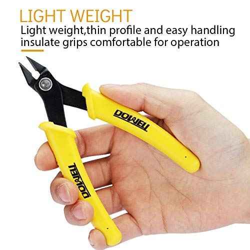 DOWELL Micro Cutter Flush Cutter Electronics Soft Wire Cutters Professional Cutting Copper And Aluminum Wire Cables (3PC)