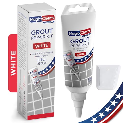 Magic Chems White Grout Repair Kit 8.8 oz Fast Dry Sealer & Filler - 1 Pack
