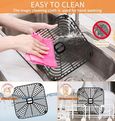 Cosori 6 Qt TurboBlaze Air Fryer Crisper Plate - Square 8.9 x 8.9 in, Non-Stick, Dishwasher Safe with Rubber Bumpers (ZuKaYeHome)