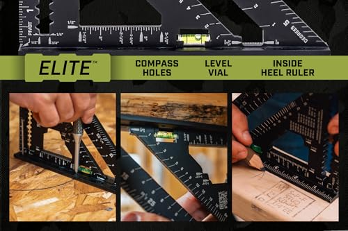 Spec Ops Elite Series Fury 7.5” Rafter Square – Elite Speed Square with Level Vial
