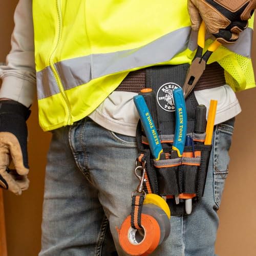 Klein Tools Small Tool Pouch for Electricians with 9 Pockets & Tape Thong - Tradesman Pro