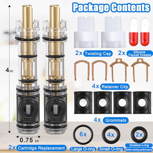 Enhon 2 Pack Shower Cartridge Replacement for Moen 1225 / 1225B - Easy Install, Durable Faucet Repair Kit