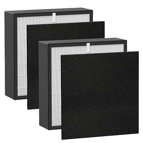 FF50 Silver Carbon FIT50 HEPA Filter Replacement Compatible with BreatheSmart FF50 FIT50 FF50-VOC Air Cleaner Purifier, Compared to Part HEPA-Pure FF50, FF50-VOC, 2 Pack