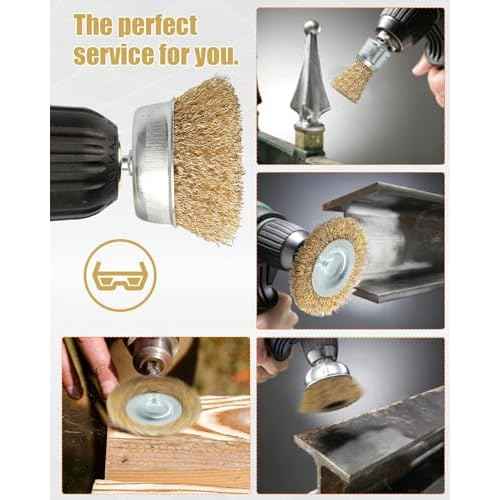 14 Pcs Wire Wheel Brushes with 1/4'' Shank, Carbon Steel Bristles Drill Wire Brush Attachment, for Cleaning Rust, Paint, Abrasive