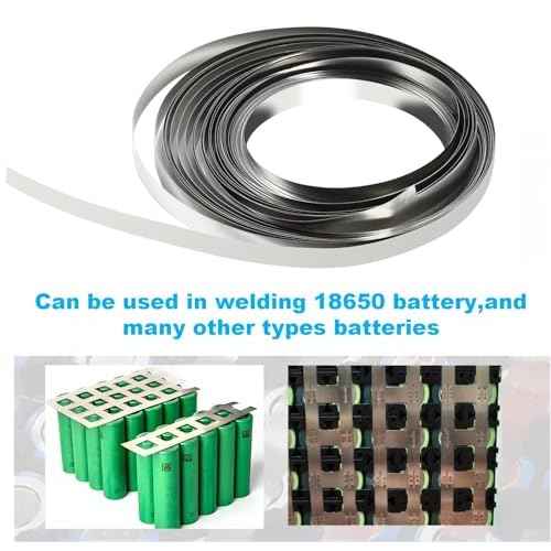 Nickel Strips for Battery Welding, 0.15mm Thickness, 7mm Width, 10m Roll - Durable Nickel Tape for Lithium Ion Battery Pack Assembly and Spot Welding