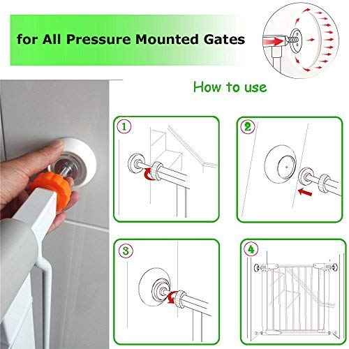 Vmaisi Baby Gate Wall Protector - Protect Walls from Pressure Mounted Pet Dog Gates, 4 Pack White