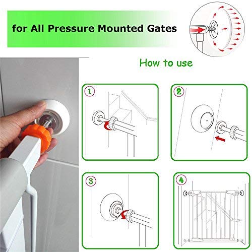 Vmaisi Baby Gate Wall Protector - 4 Pack White Wall Cups for Pressure Gates