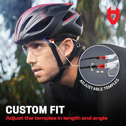 NoCry Clear Safety Glasses for Men and Women with Anti-Fog and Scratch Resistant Wrap Around Lenses, Adjustable Temples and Nose Pads ? ANSI Z87 Certified Protective Eyewear with 100% UV Shielding