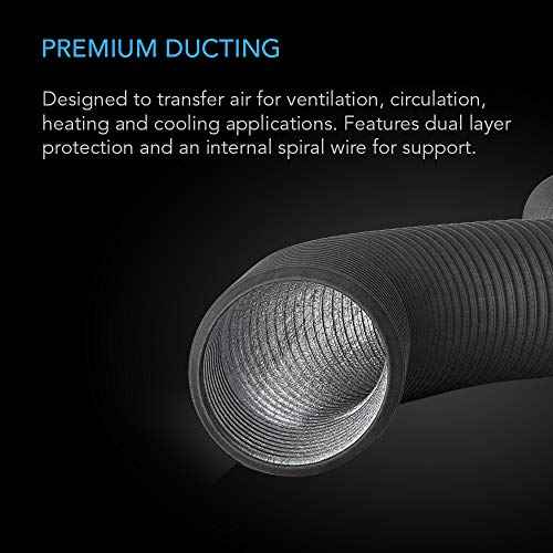 AC Infinity Flexible 4-Inch Aluminum Ducting, Heavy-Duty Four-Layer Protection, 25-Feet Long for Heating Cooling Ventilation and Exhaust