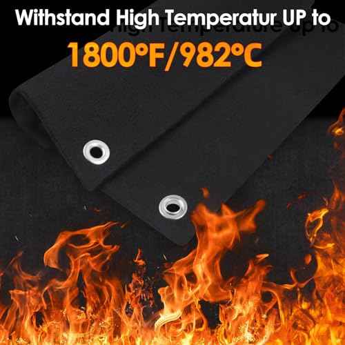 TOHONFOO Welding Blanket Fireproof, Opening Shape Welding Mat, Heat Resistant Solder Blanket Up To 1800¡ÆF, Flame Retardant Carbon Felt Heat Shield Mat for Solder Plumbers HVAC Torch Protector