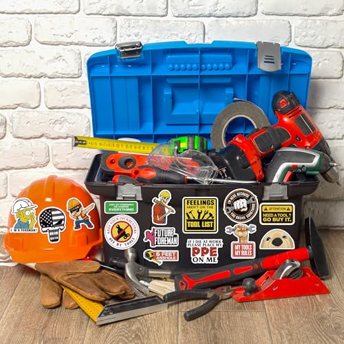 200 PCS Holographic Hard Hat Stickers for Adults ? Funny Waterproof Vinyl Decals for Helmets, Toolbox, Laptop, Water Bottle, Construction Work Hard Hat Accessories for Welders, Electricians, Mechanics