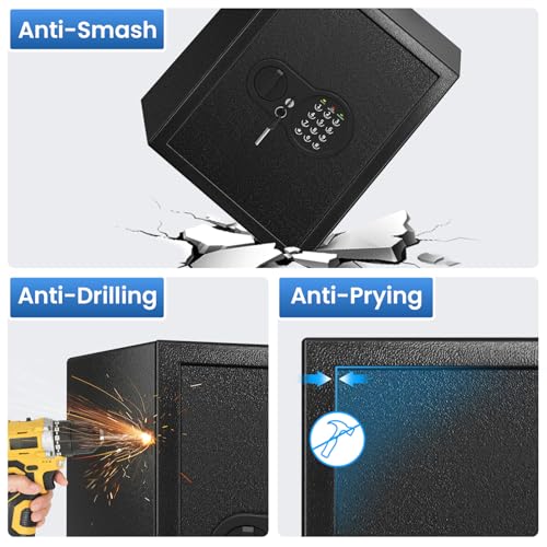 Mitlvge 17.55'' Home Safe Box with Digital Keypad, 3.2 Cu Ft, Fireproof & Pry-Proof Safe - Basic Model