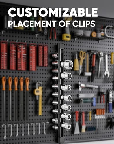 ALOANES 3PC ABS Socket Organizer Set 1/2-Inch Drive Black - Heavy Duty & Removable End Caps