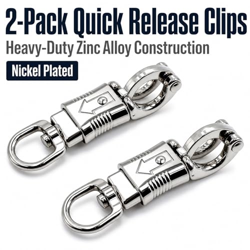 2 Pcs Nickel Plated Quick Release Panic Snaps for Pet, Horse, Marine, Leather Craft