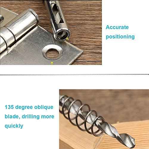 4Pcs Door Self-Centering Hinge Drill, Window Hole Opening Center Drill Bit Hole Puncher Woodworking Tools 5/64'' 7/64'' 9/64'' 11/64''
