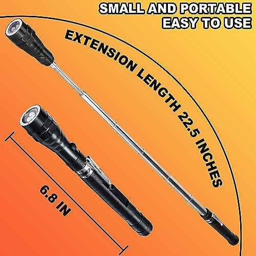 Gifts for Men, Stocking Stuffers for Men, Magnetic Pickup Tool White Elephant Gifts for Adults, Christmas Dad Gifts for Dad Him Husband Birthday, Telescoping Magnet w/LED Flashlight Cool Stuff Gadgets