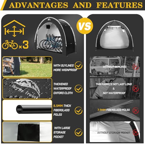 7x2.7x5.6ft Outdoor Bicycle Storage Tent for 2-3 Bikes Waterproof Garage Shed