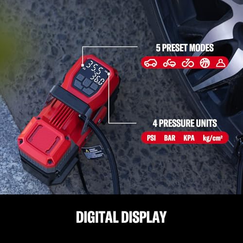 CRAFTSMAN 12V Portable Tire Inflator with Digital Pressure Gauge & Auto Shut-Off