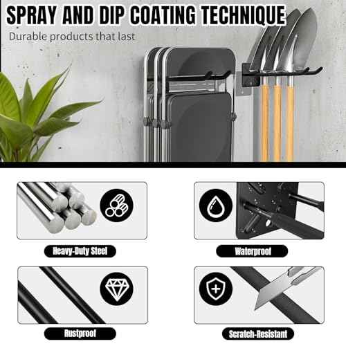 Heavy Duty Garage Hooks and Tool Organizer, Wall Mount Utility Storage Hangers for Car Tires, Ladders, Chairs, Garden Tools, Power Tools and More£¨2PC-12.4 Inches£©