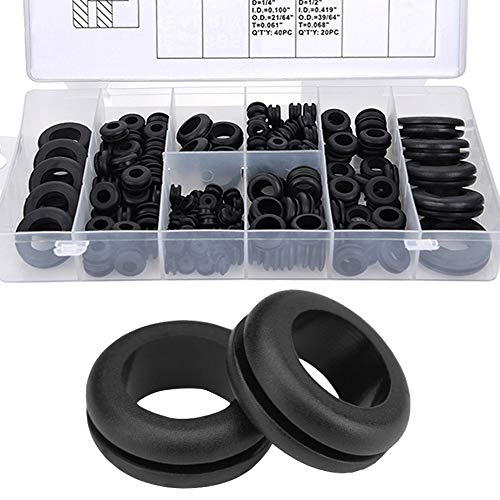 Wolfride 180Pcs Rubber Grommet Assortment Kit with O-Rings & Washers