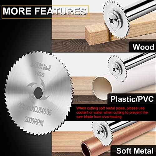 1/4-Inch Hex Shank Rotary Drill Saw(with 5PCS Blades),HSS Saw Disc Wheel Cutting Blades for Drills Rotary Tools