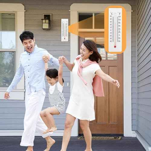 Key Cabinet Outdoor, Key Lock Box, Thermometer Decorative Hide a Keys Lockbox for Outside Waterproof Dexspoeny Secret Hidden Storage Coins, Money and Hold House Spare Keys for Safe Storage