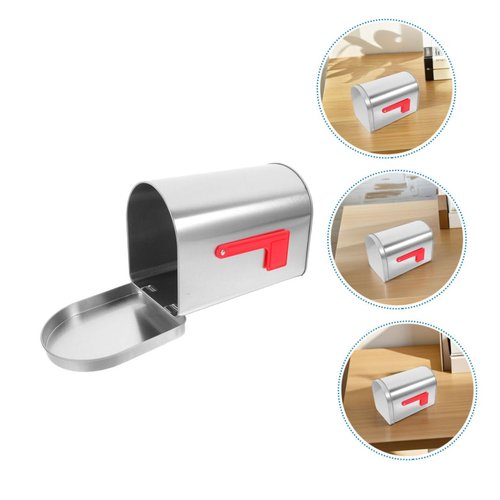 INOOMP 2pcs Mini Tinplate Mailbox for Classroom and Home Decor Decorative Outdoor Metal Container for Valentines and Special Occasions Sturdy and Low Maintenance Design
