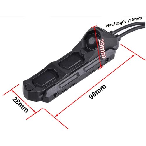 Dual-Control Remote Pressure Switch for LA23 Plug Flashlight Tactical Hunting (Black)