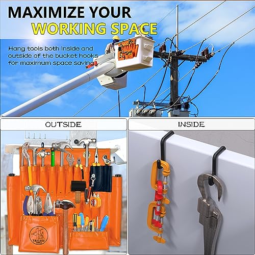 Tricana 16-Pocket Lineman Tool Board with 2 x 2in Aerial Hooks — Bucket Truck Organizer