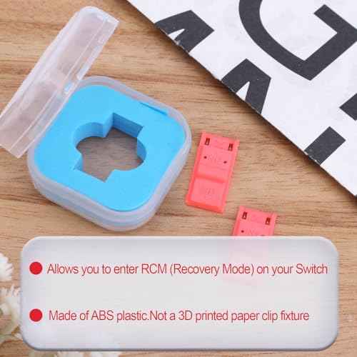 2pcs RCM Jig Tool for Switch Console, RCM Loader Clips Short Circuit Tool for Modding & Recovery Mode (Red)