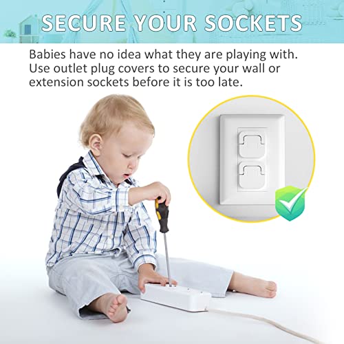 4our Kiddies Baby-Proof Outlet Covers 60 Pack Child Safety Electric Plug Protectors
