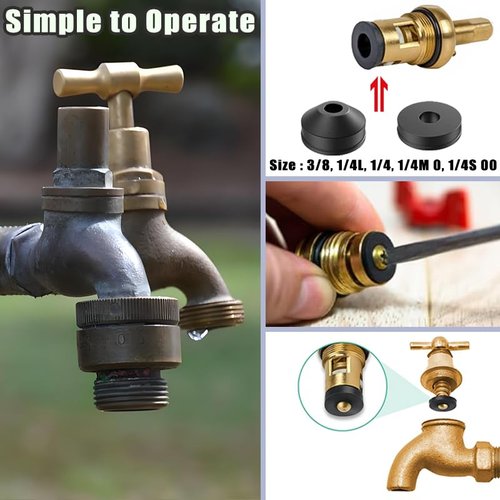 48PCS Outdoor Faucet Repair kit Water Hose Gasket Rings Faucet Washer Kit with Flat and Beveled Washers and Brass Screws for Faucet Hose Spigot Plumbing Seal Repair Universal Rubber Washers (48Pcs)