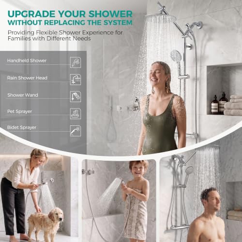 Gicyiit 3-Way G1/2 Shower Diverter Valve for Multiple Outlets, Solid Metal
