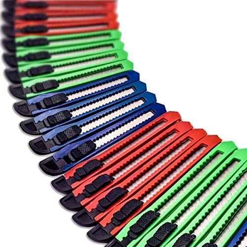 Utility Knife Box Cutter Retractable Blade Snap off Razor Knife with Safety lock 5" Wholesale lot (24 Pack)