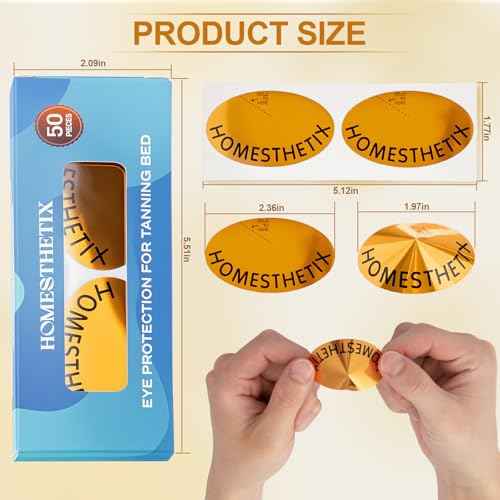 Disposable Tanning Eye Stickers ? Strap-Free ? Gentle on Lashes ? Maintain Clear View ? Indoor & Outdoor Tanning Accessory ? Gift-Ready Pack of 50