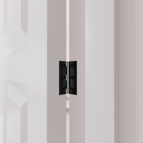 LEIFENY 6 Pack 2.5 inch Black Door Hinges, Small Hinge Hardware for Doors, Cabinets, DIY Projects (Screws Included)