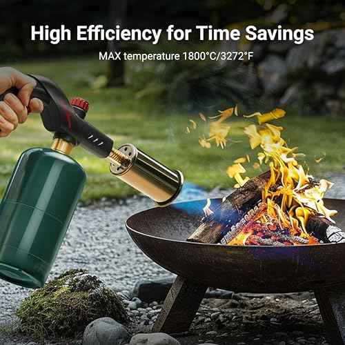 ThermoMaven Powerful Propane Torch, Kitchen Cooking Torch, Culinary Torch Lighter, Adjustable Blow Torch for Sous Vide Searing Steak, BBQ, Grill, Campfire Charcoal Starter (Propane Tank Not Included)