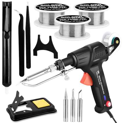 Soldering Gun Kit, Upgrade 120W Adjustable Temp Multi-Function Soldering Iron Set, Soldering Iron Kit for Electronics Welding Repair (11-Piece Set) (Black)