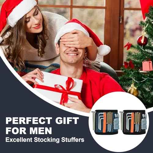 2 Pack Magnetic Wristband for Tools ? Lightweight Tool Belt & Portable Magnet Wristband for Holding Screws, Nails, Drilling Bits ? Best Tool Gifts for Dad, Husband, Grandpa, & Handyman