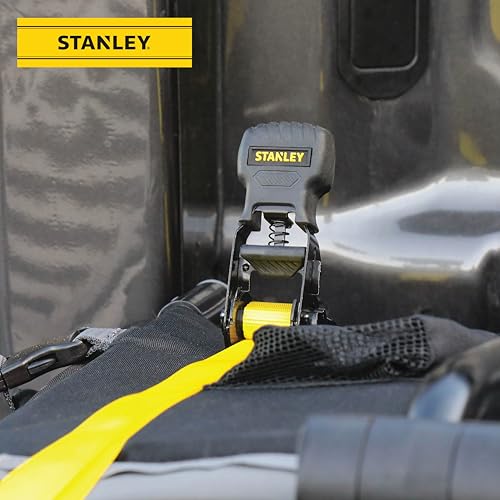 Stanley 1in x 10ft Ratchet Tie Down Straps Pack of 2, 500lb Safe Working Load