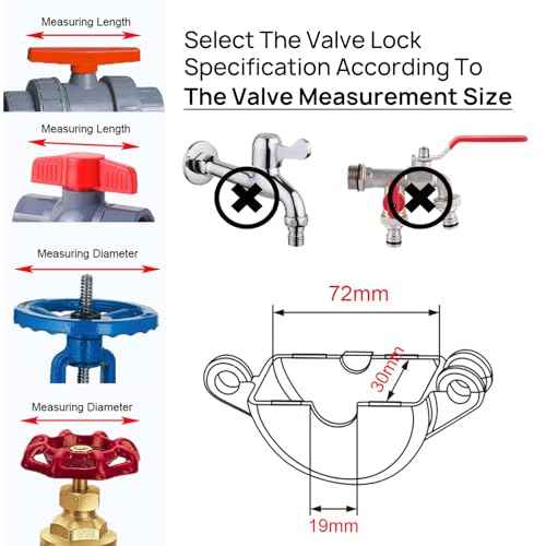 Gate Valve Lockout Device with Safety Padlock,Outdoor Faucet Knob Lock Kit for Outdoor Hose Bib,Propane Tank,Fit 1 to 2-1/2 in Dia Gate Valve Handle