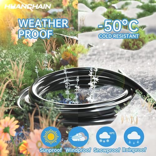 50 FT Waterproof Black Extension Cord 16/3 Gauge Indoor Outdoor Power Cable