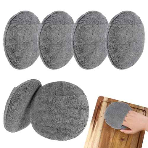 6Pcs Cutting Board Oil Applicator Microfiber Sponge Applicator for Wood Conditioner Leather Conditioner Applicators Versatile Polishing Sponges for Cutting Boards Wooden Furniture Leather Care