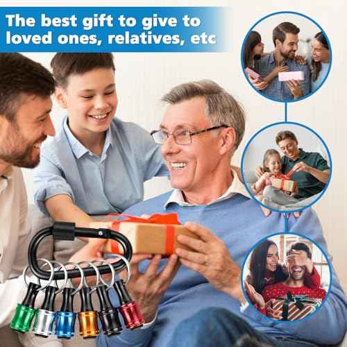 1/4 Bit Holder Keychain 6pc, 1/4 inch Hex Shank Bit Holders, Quick Release Bit Holder For Nut Driver, Screwdriver & Drill Bits w/Key Chain Carabiner
