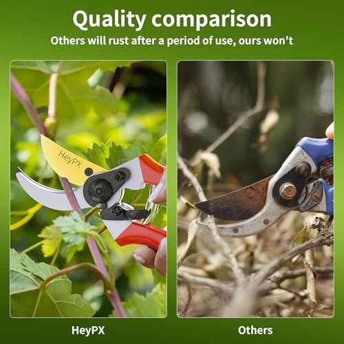 Bypass Pruning Shears, 8.5" SK5 Professional Garden Shears, Garden Clippers, Gardening Shears, Garden Scissors, Heavy Duty Handheld Pruning Shears For Gardening