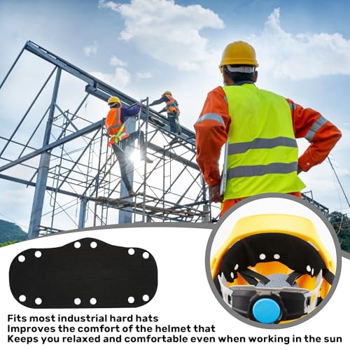 Hard Hat Sweatband, Washable Sweat Liner & Padding for Hard Hats, Comfortable Helmet Sweat Band for Construction, Safety Helmets, Black, 6PCS